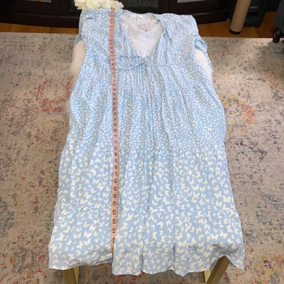 Free People RAHI Blue Butterfly Duster Kimono Size OS/ALL Beach Coverup - Picture 11 of 16